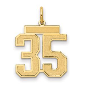 14k Yellow Gold, Jersey Collection, Medium Number 35 Pendant
